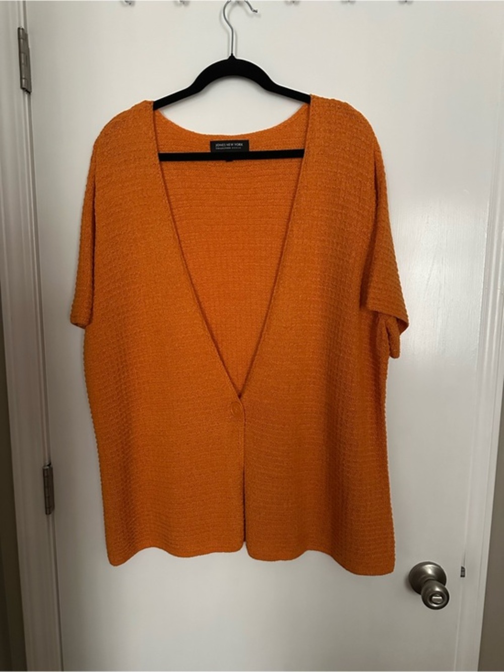 Jones New York Orange Textured Knit Cardigan EUC SIZE 3x